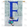 Just Keep Shovelin' Double Sided Monogram House Flag