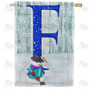 Just Keep Shovelin' Double Sided Monogram House Flag