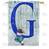 Just Keep Shovelin' Double Sided Monogram House Flag