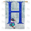 Just Keep Shovelin' Double Sided Monogram House Flag