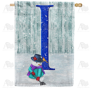 Just Keep Shovelin' Double Sided Monogram House Flag