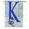 Just Keep Shovelin' Double Sided Monogram House Flag