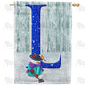 Just Keep Shovelin' Double Sided Monogram House Flag