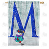 Just Keep Shovelin' Double Sided Monogram House Flag
