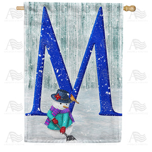 Just Keep Shovelin' Double Sided Monogram House Flag