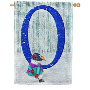 Just Keep Shovelin' Double Sided Monogram House Flag