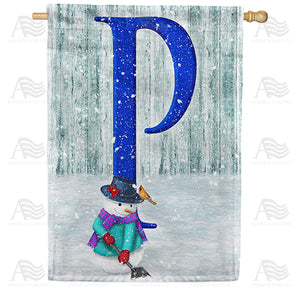 Just Keep Shovelin' Double Sided Monogram House Flag