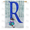 Just Keep Shovelin' Double Sided Monogram House Flag