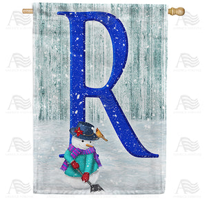 Just Keep Shovelin' Double Sided Monogram House Flag