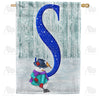 Just Keep Shovelin' Double Sided Monogram House Flag