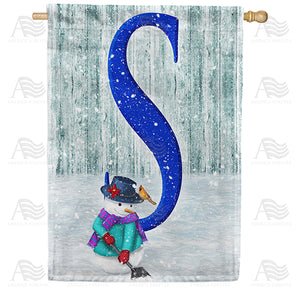 Just Keep Shovelin' Double Sided Monogram House Flag