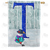 Just Keep Shovelin' Double Sided Monogram House Flag