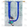 Just Keep Shovelin' Double Sided Monogram House Flag