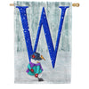 Just Keep Shovelin' Double Sided Monogram House Flag