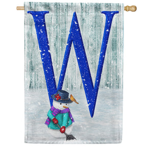 Just Keep Shovelin' Double Sided Monogram House Flag