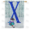 Just Keep Shovelin' Double Sided Monogram House Flag