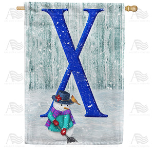 Just Keep Shovelin' Double Sided Monogram House Flag