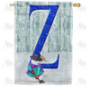 Just Keep Shovelin' Double Sided Monogram House Flag