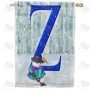 Just Keep Shovelin' Double Sided Monogram House Flag