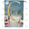 Merry Christmas USA Double Sided Monogram House Flag