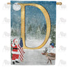 Merry Christmas USA Double Sided Monogram House Flag