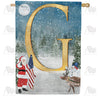 Merry Christmas USA Double Sided Monogram House Flag