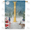 Merry Christmas USA Double Sided Monogram House Flag