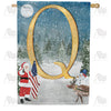 Merry Christmas USA Double Sided Monogram House Flag