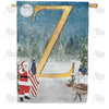 Merry Christmas USA Double Sided Monogram House Flag
