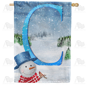 There's Snow Sun Today! Double Sided Monogram House Flag