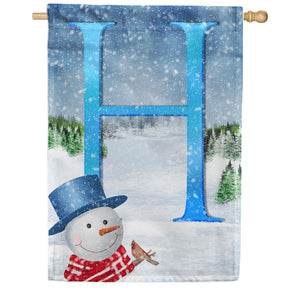 There's Snow Sun Today! Double Sided Monogram House Flag
