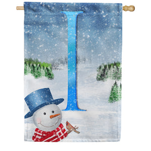 There's Snow Sun Today! Double Sided Monogram House Flag