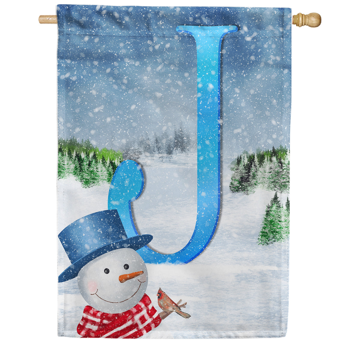 There's Snow Sun Today! Double Sided Monogram House Flag