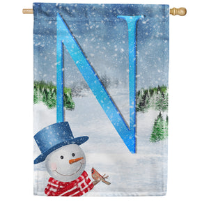 There's Snow Sun Today! Double Sided Monogram House Flag