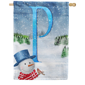 There's Snow Sun Today! Double Sided Monogram House Flag