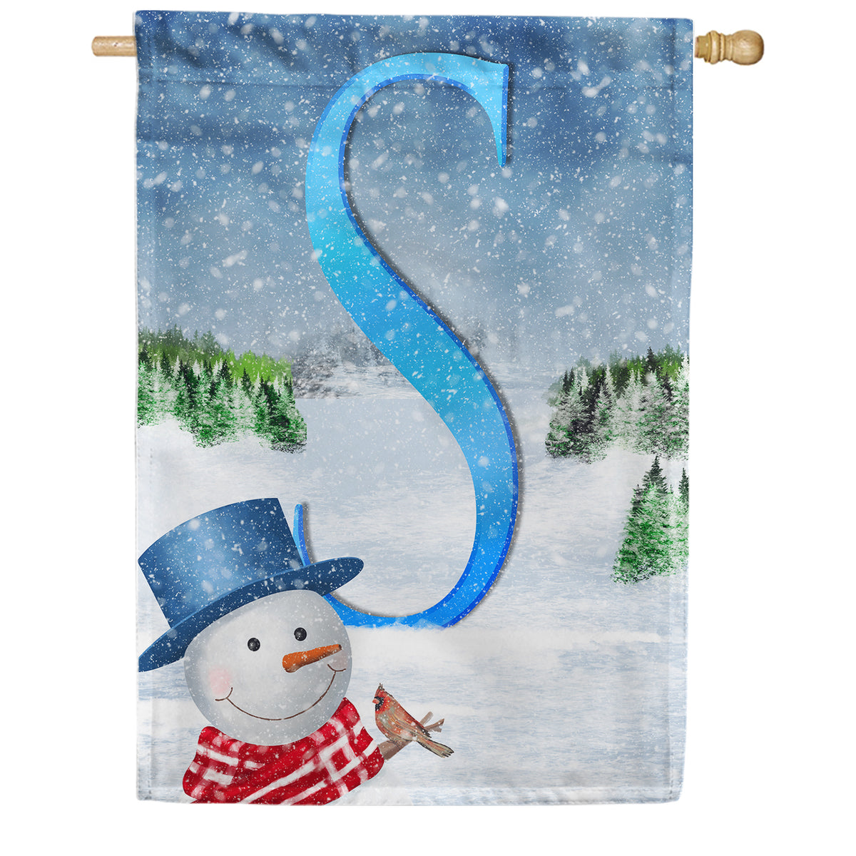 There's Snow Sun Today! Double Sided Monogram House Flag