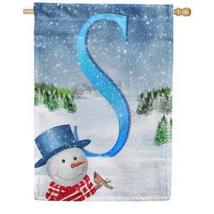 There's Snow Sun Today! Double Sided Monogram House Flag