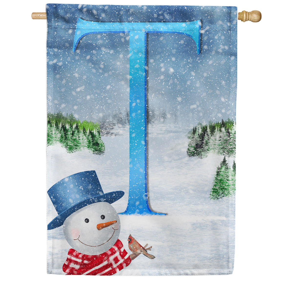 There's Snow Sun Today! Double Sided Monogram House Flag
