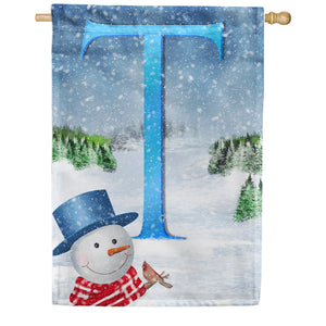 There's Snow Sun Today! Double Sided Monogram House Flag