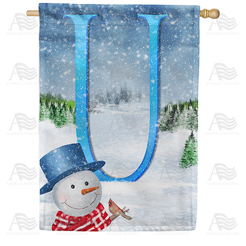 There's Snow Sun Today! Double Sided Monogram House Flag