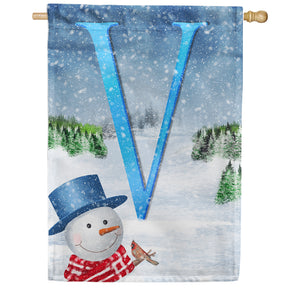 There's Snow Sun Today! Double Sided Monogram House Flag