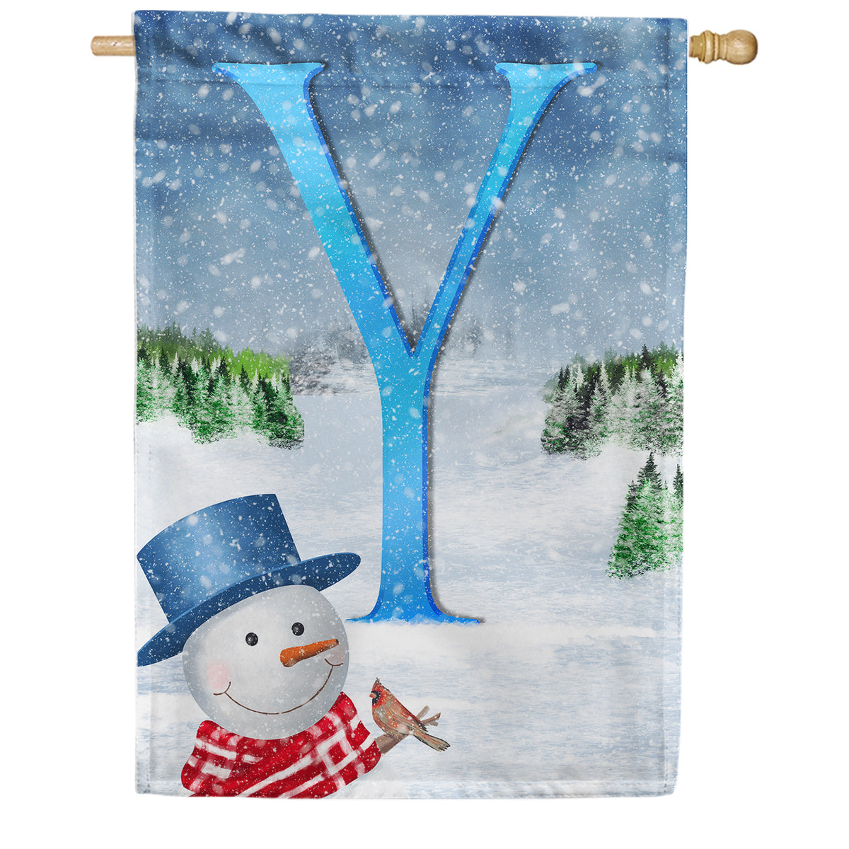 There's Snow Sun Today! Double Sided Monogram House Flag