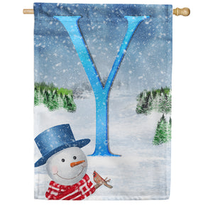 There's Snow Sun Today! Double Sided Monogram House Flag