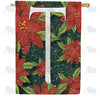 Snowy Poinsettias Double Sided Monogram House Flag