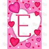 Happy Valentine's Day Hearts Monogram House Flag