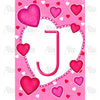 Happy Valentine's Day Hearts Monogram House Flag