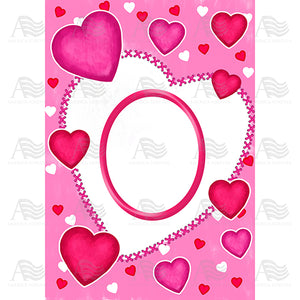 Happy Valentine's Day Hearts Monogram House Flag
