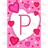 Happy Valentine's Day Hearts Monogram House Flag