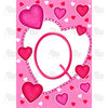 Happy Valentine's Day Hearts Monogram House Flag