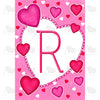 Happy Valentine's Day Hearts Monogram House Flag